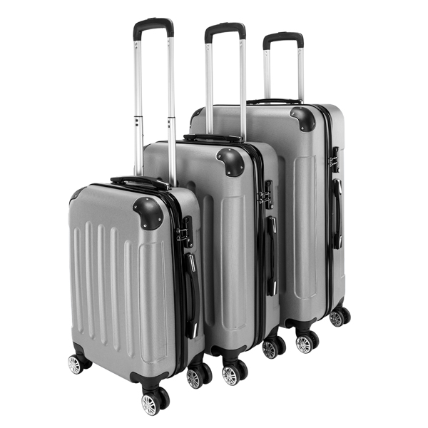 Set de 3 valises rigides ABS portables légère...