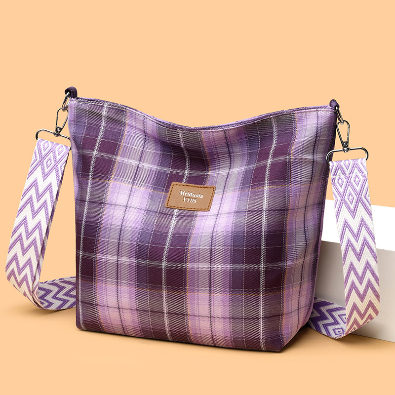Sac besace carreaux bicolores grande capacité — polyvalent commuter et loisirs